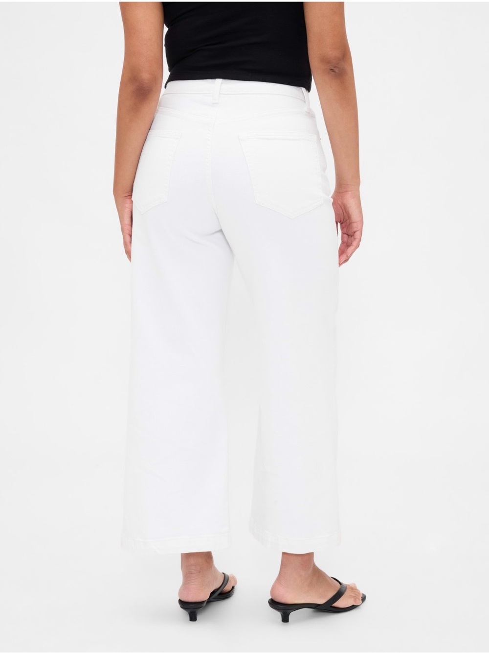 Gap Curvy High Rise Stride White Wide-Leg Ankle Jeans - Size 28 / 6 Tall - Picture 4 of 13